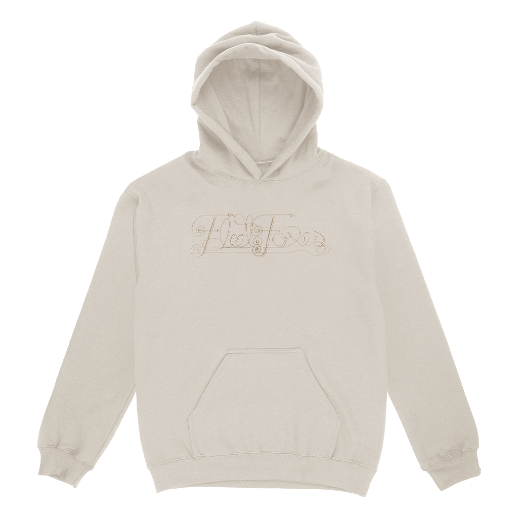 Cursive Embroidered Pullover Hoodie